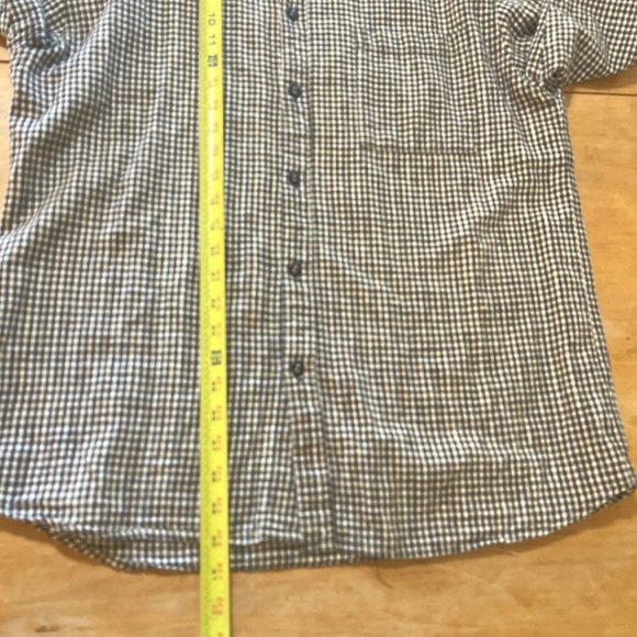 Wah Maker Frontier Clothing Mens Shirt Sz large Black&white Tiny Check Button Up - Picture 7 of 9